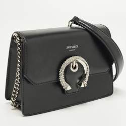 Pre Owned حقيبة كتف جيمي تشو ماديلين جلد لامع سوداء