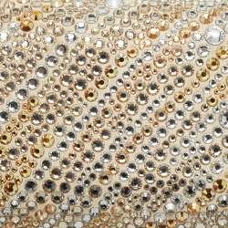 Pre Owned Jimmy Choo Cloud Beige/Multicolor Crystals and Satin Clutch