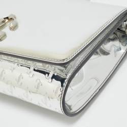 مملوكة مسبقًا Jimmy Choo Varenne Silver Mirror Leather Acrylic Chain Clutch