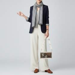 مملوكة مسبقًا Jimmy Choo Varenne Silver Mirror Leather Acrylic Chain Clutch