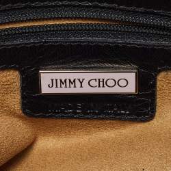 مملوكة مسبقًا حقيبة كتف جيمي تشو من جلد العجل بنقشة حيوانات مزينة بجلد الثعبان