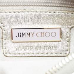 ممل وكة مسبقًا Jimmy Choo Crystal Embellished Gold Python Chain Flap Clutch
