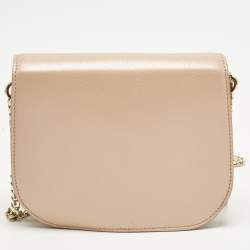 Pre Owned Jimmy Choo Shadow Chain Peach Leather Bag