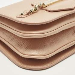 Pre Owned Jimmy Choo Shadow Chain Peach Leather Bag