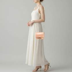 Pre Owned Jimmy Choo Shadow Chain Peach Leather Bag