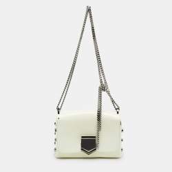 مملوكة مسبقًا Jimmy Choo Lockett City Off White Brushed Leather Shoulder Bag