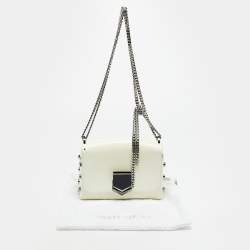 مملوكة مسبقًا Jimmy Choo Lockett City Off White Brushed Leather Shoulder Bag