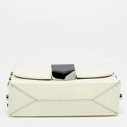مملوكة مسبقًا Jimmy Choo Lockett City Off White Brushed Leather Shoulder Bag
