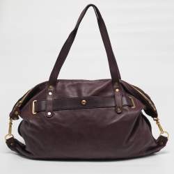 Pre Owned Jimmy Choo Purple Python and Leather Weekender