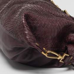 Pre Owned Jimmy Choo Purple Python and Leather Weekender