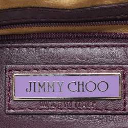 Pre Owned Jimmy Choo Purple Python and Leather Weekender