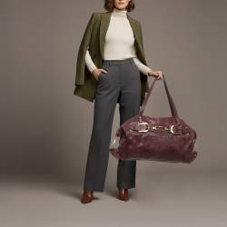 Pre Owned Jimmy Choo Purple Python and Leather Weekender