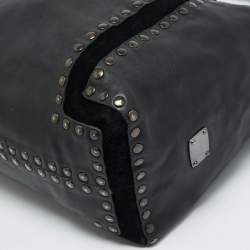 مملوكة مسبقًا Jimmy Choo Saba Studded Black Leather Hobo