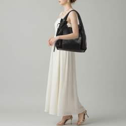 مملوكة مسبقًا Jimmy Choo Saba Studded Black Leather Hobo