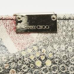 Pre Owned Jimmy Choo Zulu Multicolor Printed Coated Canvas Clutch