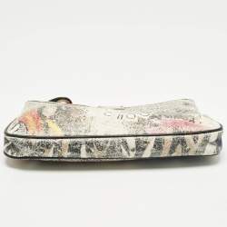 Pre Owned Jimmy Choo Zulu Multicolor Printed Coated Canvas Clutch