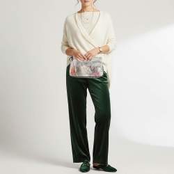 Pre Owned Jimmy Choo Zulu Multicolor Printed Coated Canvas Clutch