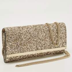 Pre Owned حقيبة كلتش جيمي تشو ميلا سلسلة لمعة خشنة معدنية