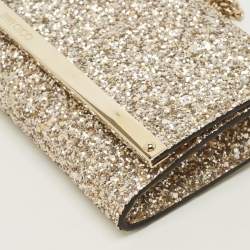 Pre Owned حقيبة كلتش جيمي تشو ميلا سلسلة لمعة خ شنة معدنية