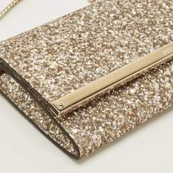 Pre Owned حقيبة كلتش جيمي تشو ميلا سلسلة لمعة خشنة معدنية