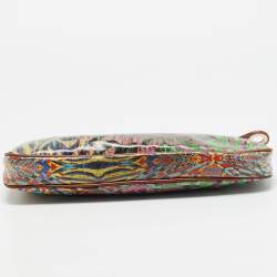 Pre Owned Jimmy Choo Multicolor Python Print Coated Canvas Zip Pouch