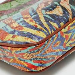 Pre Owned Jimmy Choo Multicolor Python Print Coated Canvas Zip Pouch