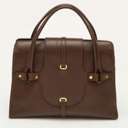 Pre Owned Jimmy Choo Tulita Brown Leather Tote