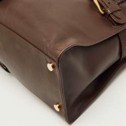 Pre Owned Jimmy Choo Tulita Brown Leather Tote