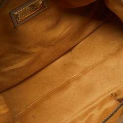 Pre Owned Jimmy Choo Rosalie Brown Glitter Python Satchel