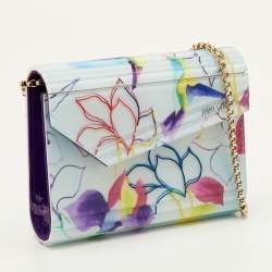 Pre Owned Jimmy Choo Candy White Hummingbird Acrylic and Leather Chain Clutch