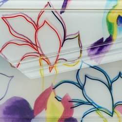 Pre Owned Jimmy Choo Candy White Hummingbird Acrylic and Leather Chain Clutch