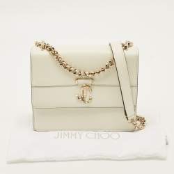 Pre Owned Jimmy Choo Varenne Off White Leather Shoulder Bag