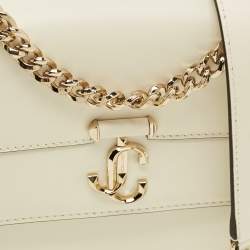 Pre Owned Jimmy Choo Varenne Off White Leather Shoulder Bag