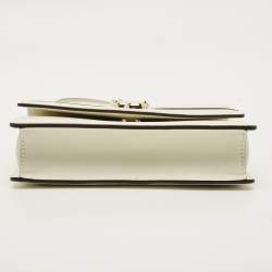 Pre Owned Jimmy Choo Varenne Off White Leather Shoulder Bag