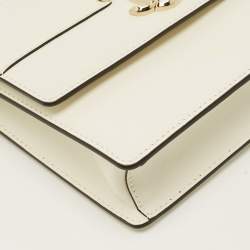 Pre Owned Jimmy Choo Varenne Off White Leather Shoulder Bag