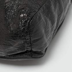 Pre Owned Jimmy Choo Carolina Black Eel Leather and Snakeskin Shoulder Bag