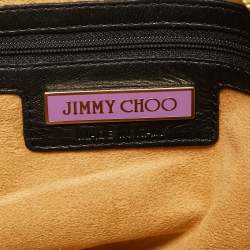 Pre Owned Jimmy Choo Carolina Black Eel Leather and Snakeskin Shoulder Bag