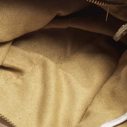 Pre Owned Jimmy Choo Sky Beige Shimmering Woven Suede Hobo