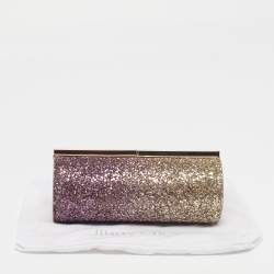 Pre Owned Jimmy Choo Trinket Degrade Purple/Gold Glitter Clutch