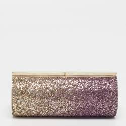 Pre Owned Jimmy Choo Trinket Degrade Purple/Gold Glitter Clutch