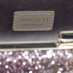 Pre Owned Jimmy Choo Trinket Degrade Purple/Gold Glitter Clutch