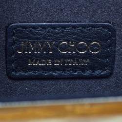 Pre Owned Jimmy Choo Sweetie Gold Fabric Acrylic Chain Clutch
