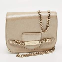 Pre Owned حقيبة كروس بودي جلد لامع بظل جيمي تشو مع سلسلة