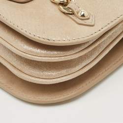 Pre Owned Jimmy Choo Shadow Iridescent Leather Chain Crossbody Bag