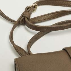 Pre Owned Jimmy Choo Rebel Dark Beige Leather Top Handle Bag