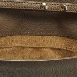 Pre Owned Jimmy Choo Rebel Dark Beige Leather Top Handle Bag