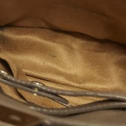 Pre Owned Jimmy Choo Rebel Dark Beige Leather Top Handle Bag