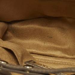 Pre Owned Jimmy Choo Rebel Dark Beige Leather Top Handle Bag