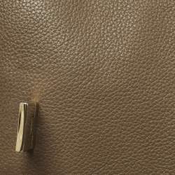 Pre Owned Jimmy Choo Rebel Dark Beige Leather Top Handle Bag