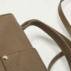 Pre Owned Jimmy Choo Rebel Dark Beige Leather Top Handle Bag